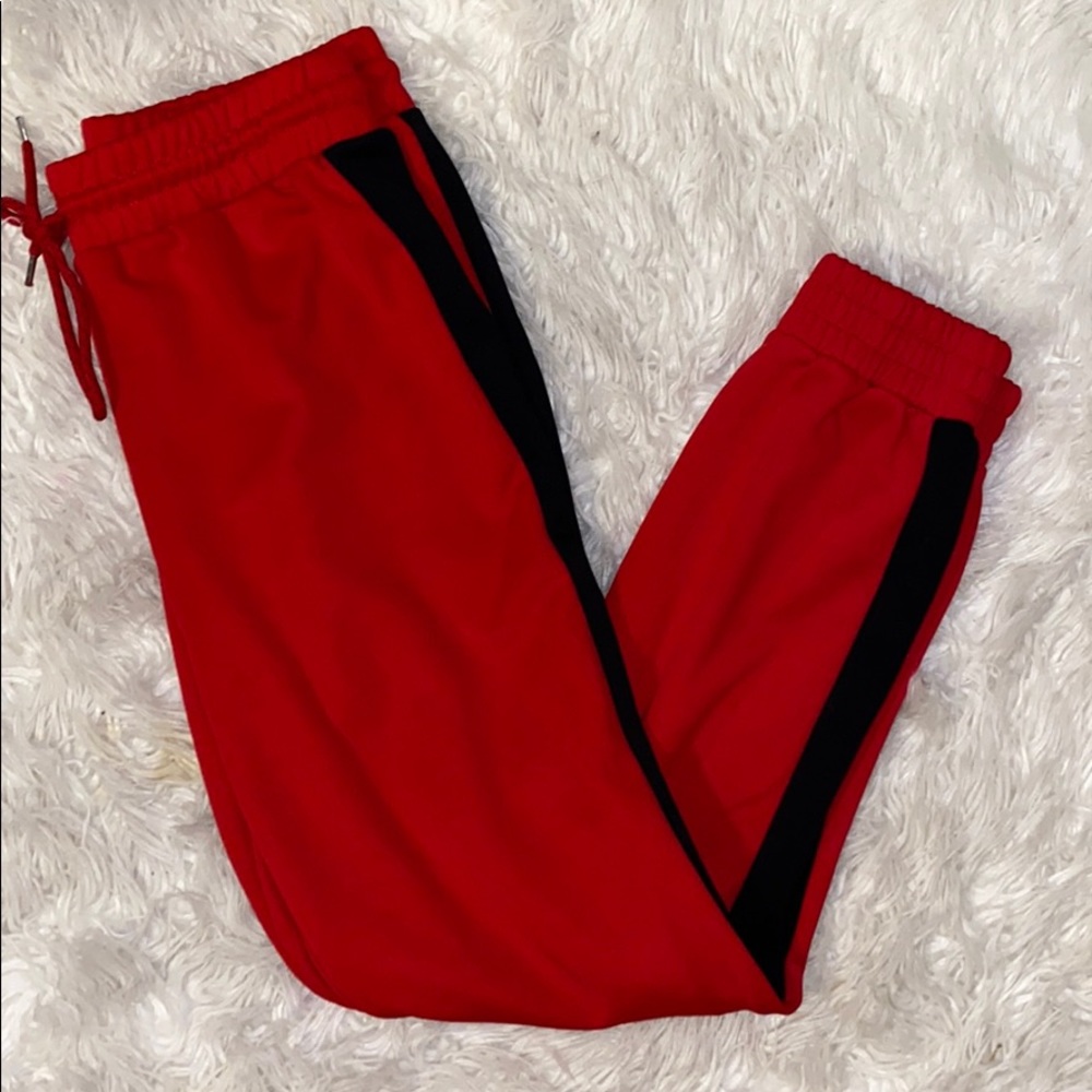 Forever 21 Red & Black Joggers
